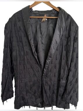 Vintage J. Francois Charles Per Piero Panchetti Black Tassel Rodeo Blazer